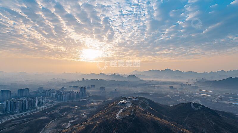 高清大图下载【趣麦麦图】大寨之晨航拍晨曦全景