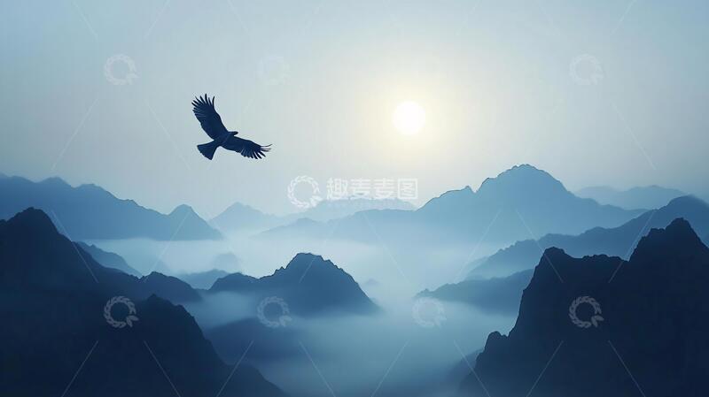 高清大图下载【趣麦麦图】雄鹰展翅大展宏图
