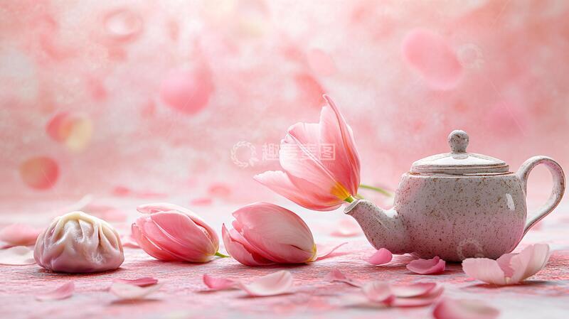 高清大图下载【趣麦麦图】玫瑰花茶壁纸