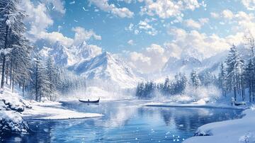 电脑装饰画不冻河