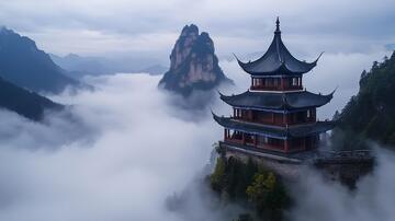 云雾金殿云雾楼阁仙境