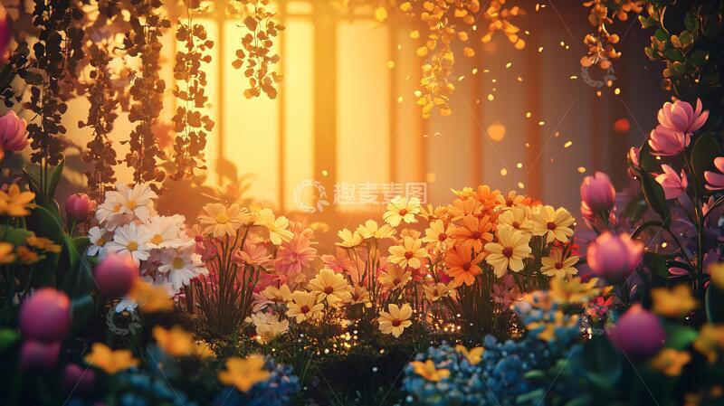 高清大图下载【趣麦麦图】梦幻花卉场景1