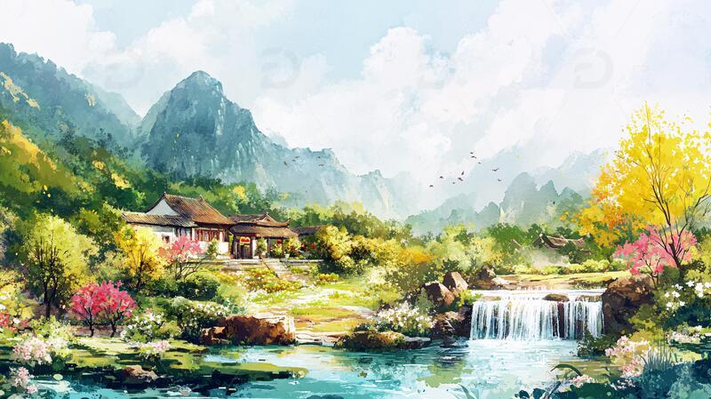 高清大图下载【趣麦麦图】风景原画场景古风风景