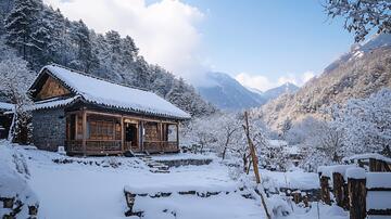 民宿雪景雪景人家民宿