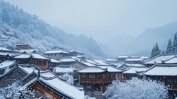 古城映雪古城古镇楼阁