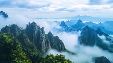 中峰云雾云雾梦境群峰