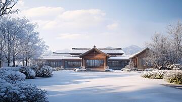 酒店雪景雪景酒店景区