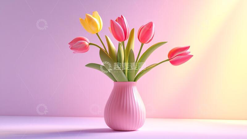 高清大图下载【趣麦麦图】母亲节粉色花束2