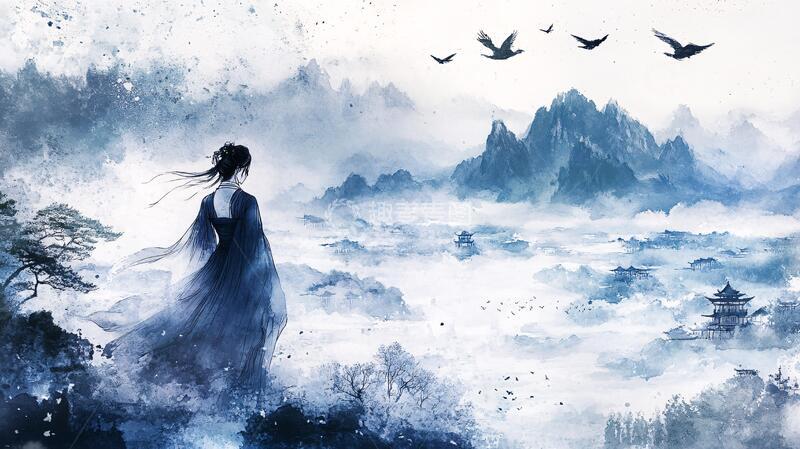 高清大图下载【趣麦麦图】古风人像水墨山水4