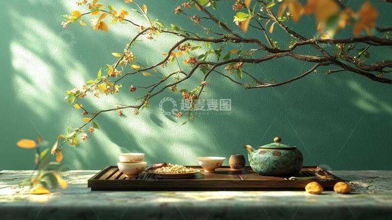 高清大图下载【趣麦麦图】春茶秋味春茶茶桌场景