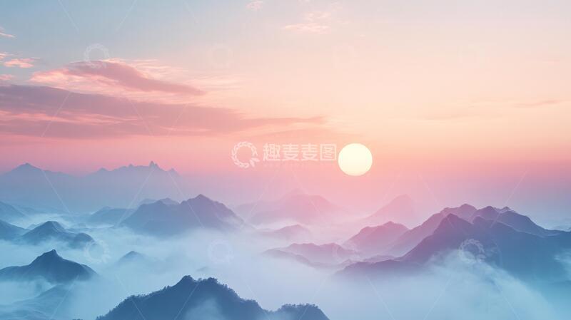 高清大图下载【趣麦麦图】唯美旭日东升