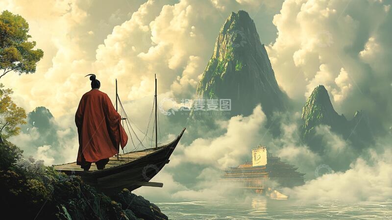 高清大图下载【趣麦麦图】鉴真东渡插画电影原画