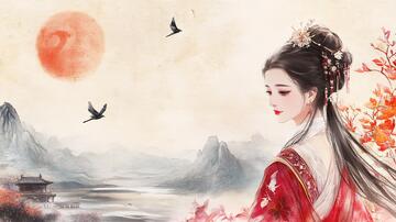 红衣少女设计古风5