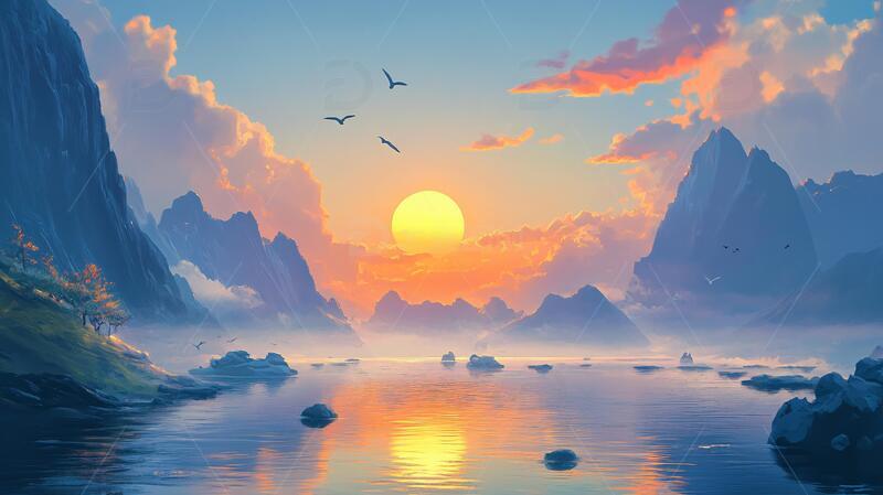 高清大图下载【趣麦麦图】风景原画插画场景原画