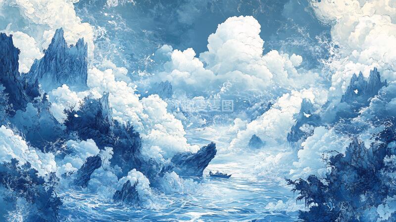 高清大图下载【趣麦麦图】唯美仙境插画