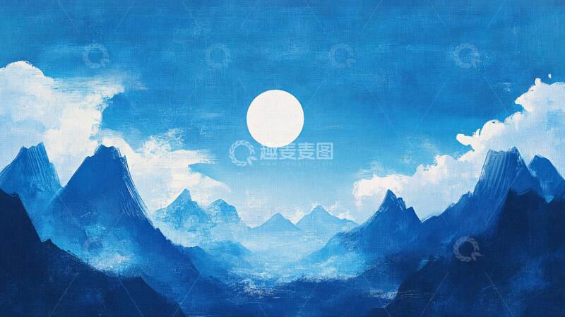 高清大图下载【趣麦麦图】厚涂山水艺术背景