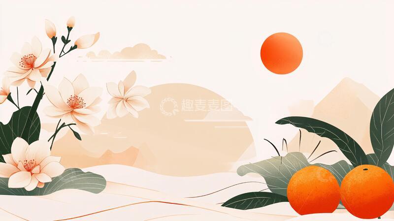 高清大图下载【趣麦麦图】沃柑包装插画