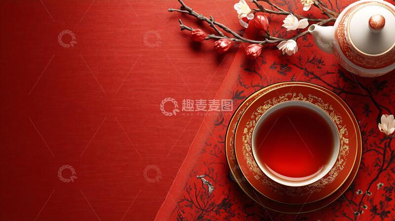 高清大图下载【趣麦麦图】酒红色茶红色背景1