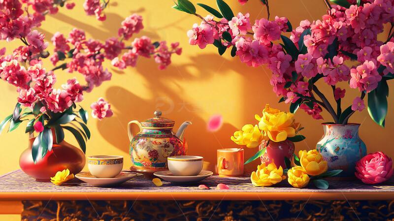 高清大图下载【趣麦麦图】场景设计茶室