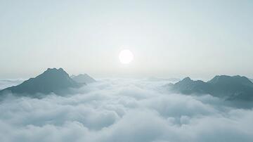 云海山脉云雾全景水墨