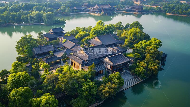 高清大图下载【趣麦麦图】西溪宾馆西溪航拍宾馆