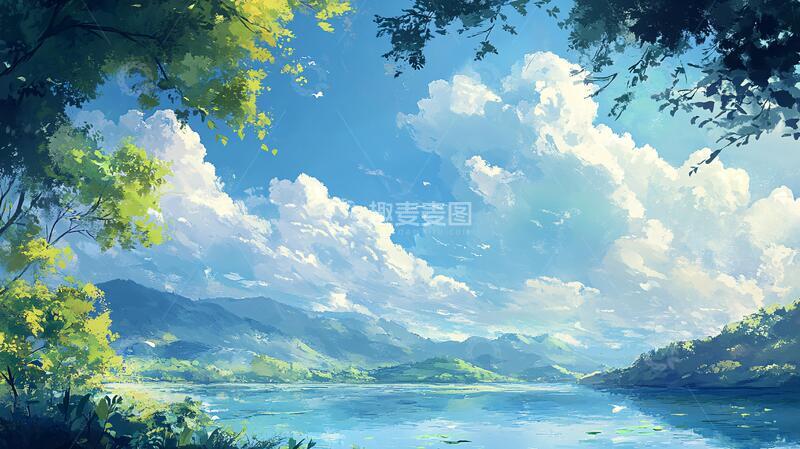 高清大图下载【趣麦麦图】宽屏风景画插画动漫原画