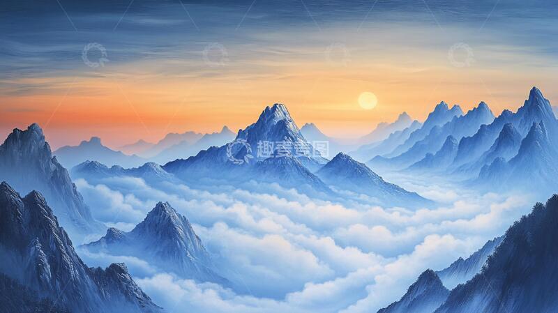 高清大图下载【趣麦麦图】巨幅山水日出8