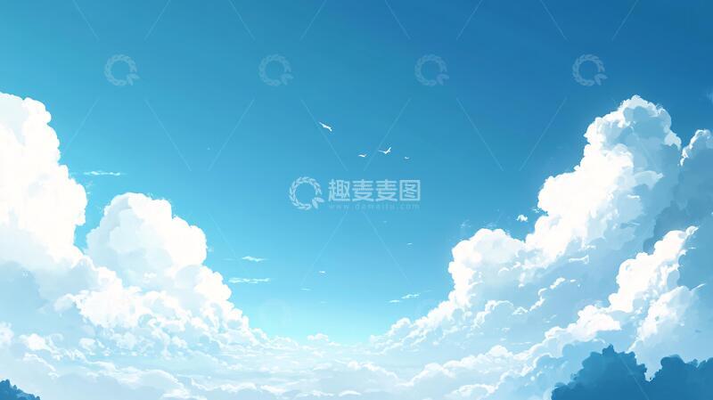 高清大图下载【趣麦麦图】动漫风格白云