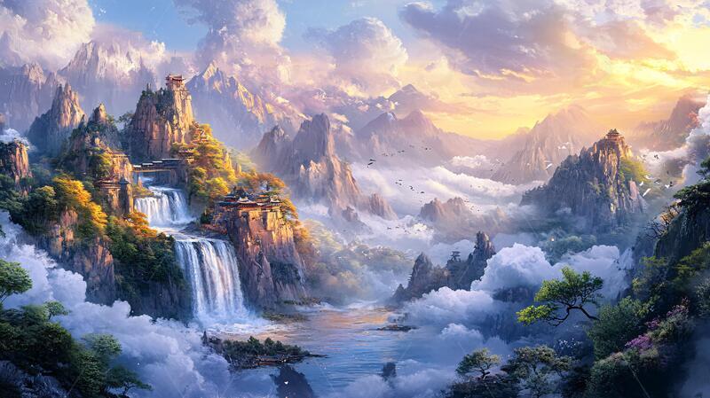 高清大图下载【趣麦麦图】古风山水场景6