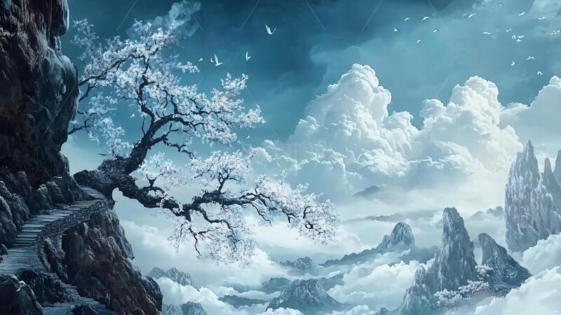 高清大图下载【趣麦麦图】仙侠场景场景古风背景