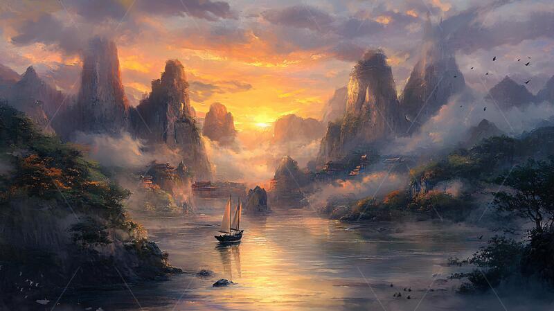 高清大图下载【趣麦麦图】古风山水场景26