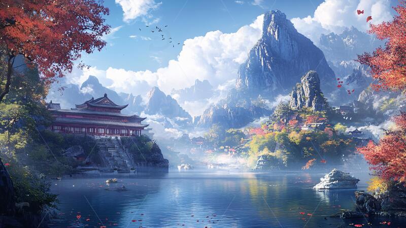 高清大图下载【趣麦麦图】古风山水场景23