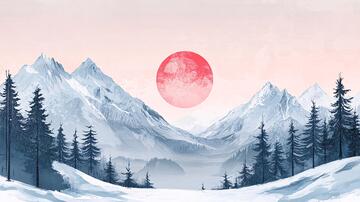 插画红日插画红日风景1