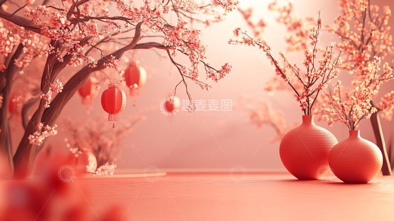 高清大图下载【趣麦麦图】红色球体创意场景1