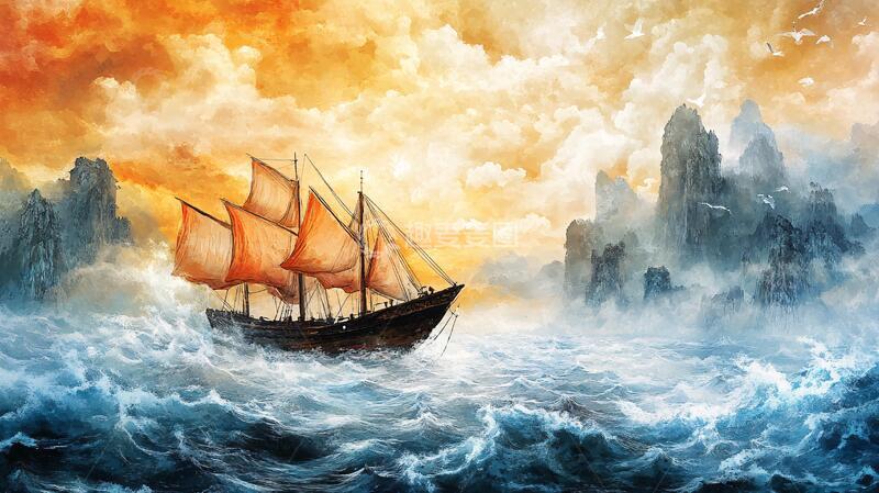 高清大图下载【趣麦麦图】扬帆启航高清画11