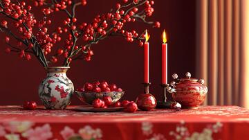 红色新中式花艺14