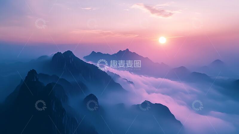 高清大图下载【趣麦麦图】巨幅山水日出6