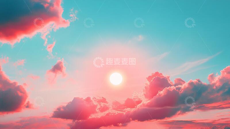 高清大图下载【趣麦麦图】红色唯美晚霞