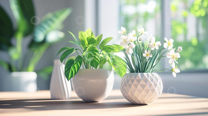 高清大图下载【趣麦麦图】室内花卉窗台上的花