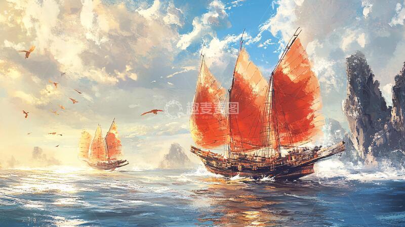 高清大图下载【趣麦麦图】扬帆启航高清画13