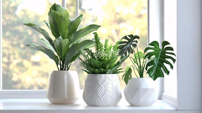 高清大图下载【趣麦麦图】白色花盆组合3