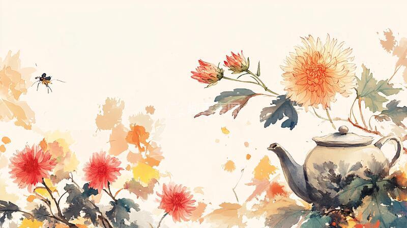 高清大图下载【趣麦麦图】水墨菊花秋菊