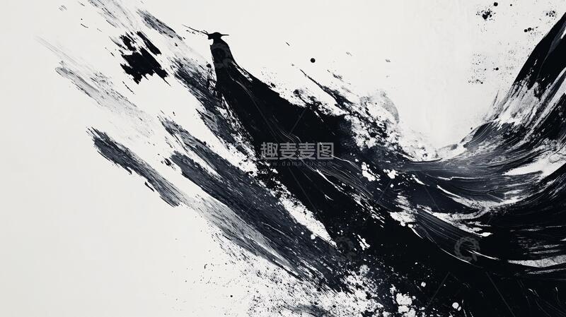 高清大图下载【趣麦麦图】功夫水墨水墨泼墨笔触