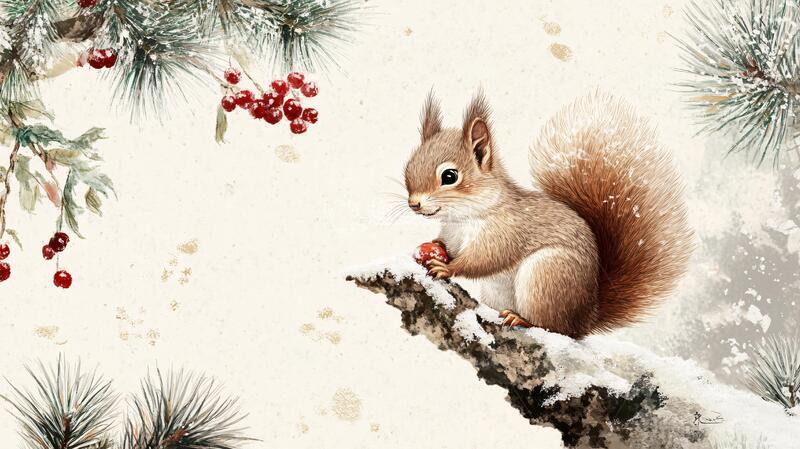 高清大图下载【趣麦麦图】松鼠手绘图片4