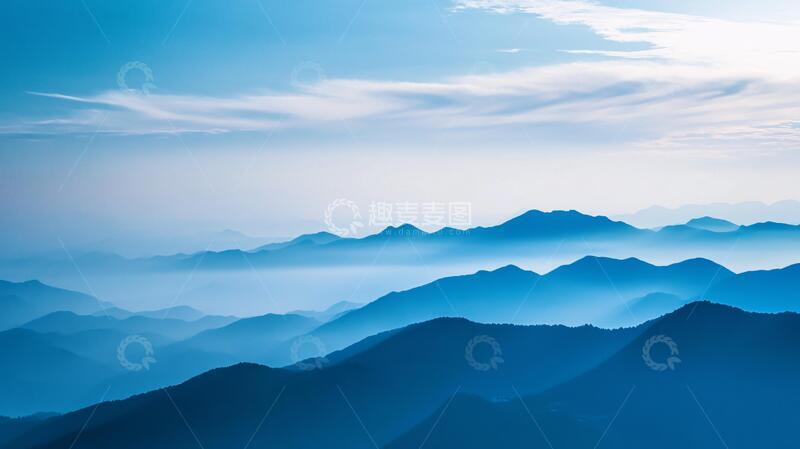 高清大图下载【趣麦麦图】蓝调远山背景18