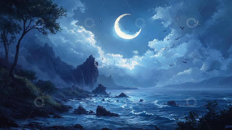 高清大图下载【趣麦麦图】星月河幻想插画21