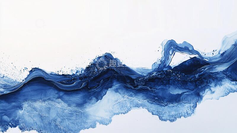 高清大图下载【趣麦麦图】创意水纹水纹水墨蓝色