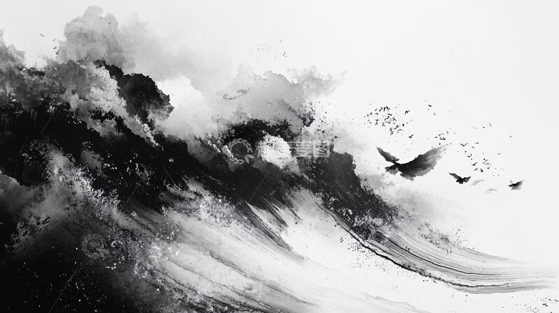 高清大图下载【趣麦麦图】古风海浪浪花1