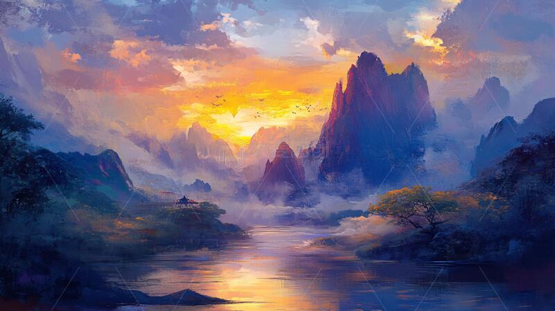 高清大图下载【趣麦麦图】古风山水场景21