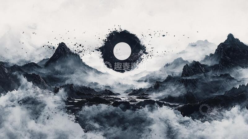 高清大图下载【趣麦麦图】二十四节气水墨画1